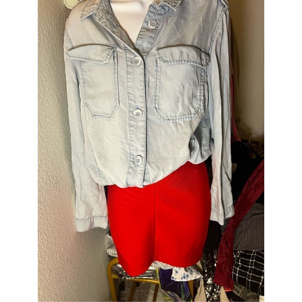 Denim Button Down Long sleeve Blouse